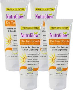 NutriGlow DE-TAN Face Scurb-65g(Pack Of 4) Scrub