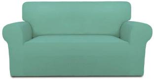 HOUSE OF QUIRK Universal Solid Sofa Cover Big Elasticity Cover for Couch Flexible Stretch Sofa Slipcover (Pastel Green, Double Seater) Sofa Fabric