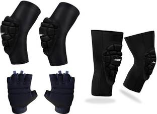 Jaspo Professional Knee/Elbow Pads/ Palm Protector Support for Men Women with PU Pads Hand Support