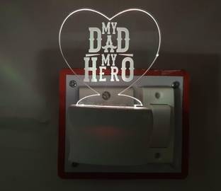 UKANI Night Lamp with 7 Color Changing Light for Gift,for Bedroom,livingroom Led Acrylic Night lamp with Plug MY DAD IS MY HERO Night Lamp