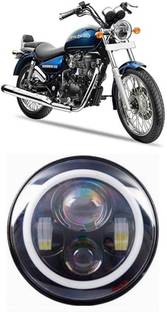 RKPSP Samll-Big-Ring-Head-Light-New-3 Headlight Motorbike LED for Royal Enfield (12 V, 12 W)
