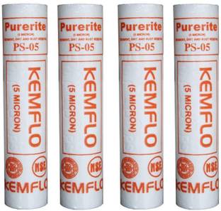 KHAMITRA Kemflow Cartridge Pre Outer Candle 5 Micron Pre Filter 10 Inch PP Spun Filter for All Type RO Water Purifier -Pack of 4 Pieces Solid Filter Cartridge