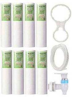 KHAMITRA PP/Spun Filter Cartridge 10 Inch 5 Micron + 2 Meter Pipe + RO Tap + Double Wrench Spanner Key (Combo Pack of 8) Solid Filter Cartridge Solid Filter Cartridge