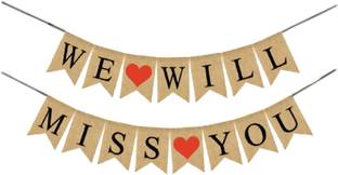 FUNCART We Will Miss You Brown Banner for Farewell/Retirement/Wedding Ceremony/Pre-Wedding/Decoration Banner