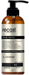 recast 10% Glycolic Acid  - G Cleanser |Exfoliating, Non Drying & Foaming AHA Cleanser - Anti-Aging | Skin Tone | Acne | Wrinkles | Pores |Blackheads - Sulfate and Paraben Free Face Wash