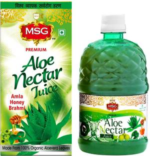MSG Aloe Vera Juice with Amla and Brahmi (No Added Sugar) (Made From 100% Organic Aloe Vera Leaves)