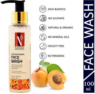 Nutriglow Advanced Organics Skin Whitening  With Peach Extracts / Inhibits Excessive Melanin Face Wash