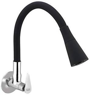 Spazio Vignette Flexo SmartBuy Flexible Sink Faucet - Flxo Play (with 360 Degree Flexible Silicon Hose & Dual Flow Pattern) Hot/Cold Water Tap With Wall Flange - Black Faucet Nozzle