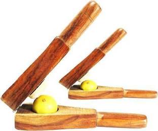 रोलीमॉली लकड़ी हैंड जूसर Wooden Lemon Squeezer, Lemon Masher, Hand JUICER, Nimbu Masher Wood Masher (Pack of 2)