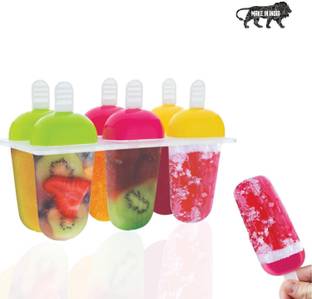 Leplion Plastic Reusable Popsicle Ice Candy Mould Tray with Sticks, Candy Maker, Candy ice Stick Trays, Candy ice Cream, Candy Box,Kulfi Maker Mould( Multicolor Plastic Ice Cube Tray