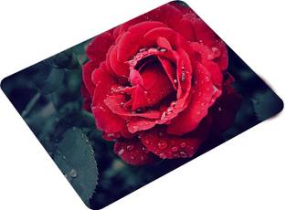 ADITI Designs Red rose flower theme Non Slip Base Mousepad