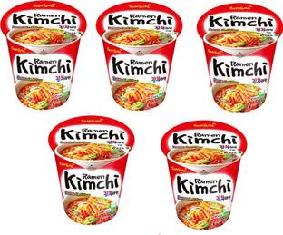 Samyang Kimchi Hot Chicken Flavour Raman Cup Noodles, 70mg*5 Pack (Pack of 5) (Imported) Cup Noodles Non-vegetarian