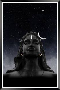 K K CREATIONS Adhiyogi Shiv Ji Painting Digital Reprint 10 inch x 8 inch Painting
