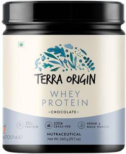 Terra Origin Grass-Fed 560gm Chocolate Whey Protein, 25 gm Protein, 15 Serving Scoops Whey Protein