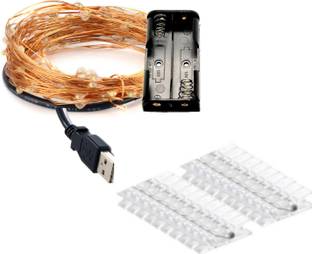 MANSAA 30 LEDs 3 m Yellow Steady String Rice Lights