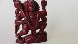 Mtr handicrafts Pure Red Sandalwood/Lal (Rakat Chandan ) lord hanuman statue. Size : 4 Inch. Decorative Showpiece  -  7.8 cm