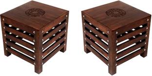 Smarts collection Wooden Beautiful Handmade Stool | Table | for Office | Home Furniture | Outdoor - Brown(Set of 2) Engineered Wood Side Table