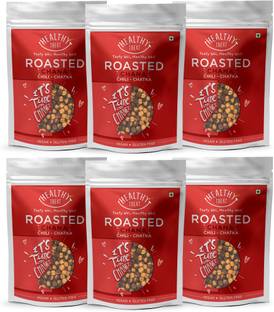 Healthy Treat Roasted Chana - Chili Chatka Combo (Pack of 6 200 gm Each)