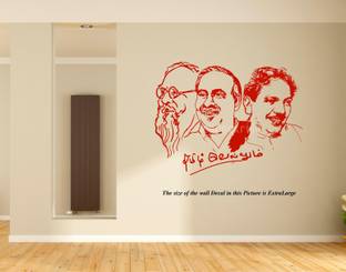 PEACOCKRIDE 60 cm Periyar Anna Karunanidhi Wall Decal Self Adhesive Sticker
