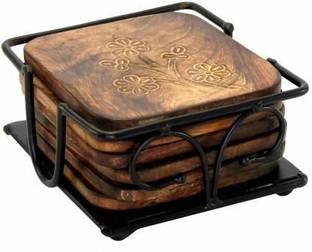 Wellwood Mart Rectangle Reversible Wood Coaster Set