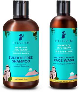 Pilgrim Mild Sulphate Free Shampoo (Argan Oil) For Dry Frizzy Hair, Men and Women, No Sulphate No Paraben, Korean Beauty Secrets (Shampoo & Face Wash)