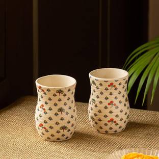 ExclusiveLane (Pack of 2) 'Daawat-e-Taj' Handcrafted Glass Set Water/Juice Glass