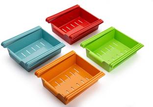 AXN Plastic Refrigerator Storage Rack Set Fridge Door Shelf
