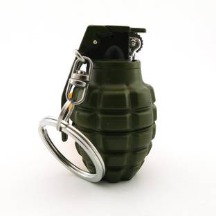 TrustShip Fuze Grenade Military Army Metal Bomb Lighter Refillable Butane Gas System Lighter With Key Ring - Pocket Size Lighter Pocket Lighter
