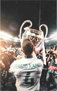 Sergio Ramos Footballer Wall Poster For Room With Gloss Lamination M10 Paper Print