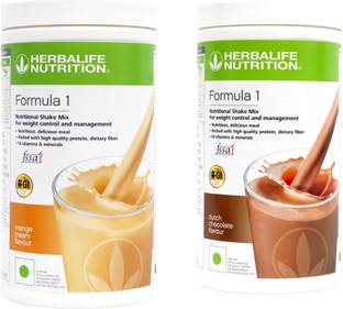 HERBALIFE Formula 1 Shake Mix- Orange Cream Flavor & Chocolate Flavor For Weight Loss Plant-Based Protein