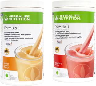 HERBALIFE Formula 1 Shake Mix- Orange Cream Flavor & Strawberry Flavor For Weight Loss Plant-Based Protein