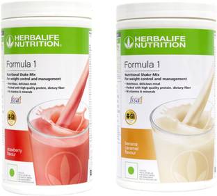 HERBALIFE Formula 1 Shake Mix- Strawberry Flavor & Banana Caramel Flavor For Weight Loss Plant-Based Protein