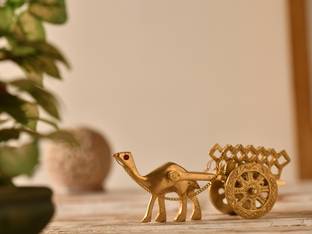 Fashion Bizz Camel Cart Handicraft Decorative Showpiece  -  7 cm