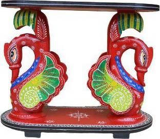 monika art Mansi Enterprises Hand-Crafted Wooden Hans Table/Hans Stool/Wooden Decorative Statue Stool