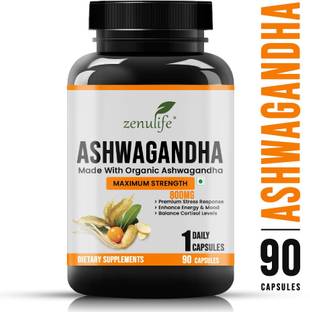 zenulife 100% Pure Ashwagandha Extract Capsules Veg 800mg - 90 Capsules