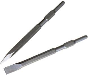 Zebra Premium Tools Z-D04 Hammer Drilling Demolition Bit Set 17 x 280MM Flat & Pointed | Home Demolition Hammer Chisel Bits