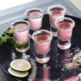 JISHAENTERPRISE (Pack of 6) (Pack of 6) Heavy Base Round Shot Glass for vodka Tequila shots (60 ml) Glass Set Shot Glass