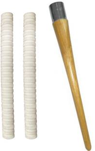 Raider Pair of 2 Cricket Bat White Grip (MSD) + One Wooden Grip Cone Gripper