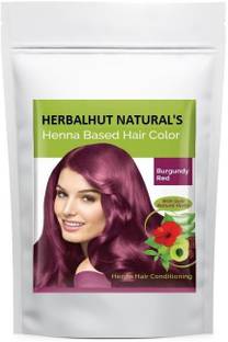 HERBALHUT Burgundy Henna (Mehendi) | Natural Conditioning and Anti-Dandruff Hair Colour Solution , red