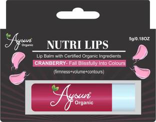Aysun Cranberry Fall Blissfully Into Colours Lip Balm with Certified Organic Ingredients Cranberry