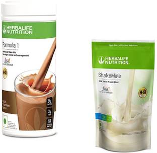 HERBALIFE Formula 1 Nutritional Shake - Chocolate Flavor With Shake Mate Milk Powder Plant-Based Protein
