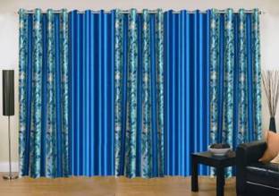 Galaxy Home Decor 214 cm (7 ft) Polyester Semi Transparent Door Curtain (Pack Of 5)