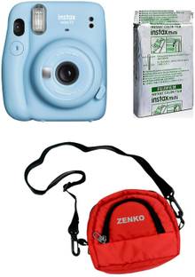 FUJIFILM Instax Mini 11 Sky Blue with 10X1 Instant Film With Red Pouch Instant Camera