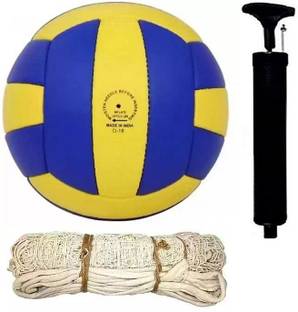 RIDDHI SIDDHI RV3 VOLLEY BALL + NYLON NET + AIR PUMP Volleyball Kit