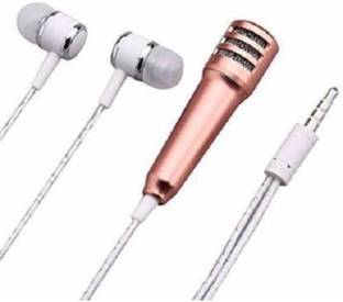 ROAR YFD_468V_ Karaoke Singing Microphone Metal Sing Mic for Phone, for Computer, for PC Audio Cable with Stereo Earphone Compatible with all smart & IOS devices Microphone