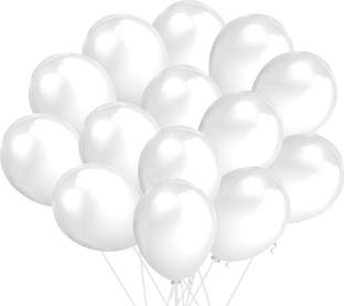 PARTY MIDLINKERZ Solid Set Of 51 Pcs White Balloons Decoration/Girls birthday decoration Balloon