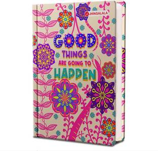 Jhingalala Good Things Hard Bound Undated A5 Diary Notebook (20 X 14.5 CM, 80 GSM, 190 Ruled Perforated Pages) Diary for Writing, Gift for Friend, Personal Diary A5 Diary Ruled 190 Pages