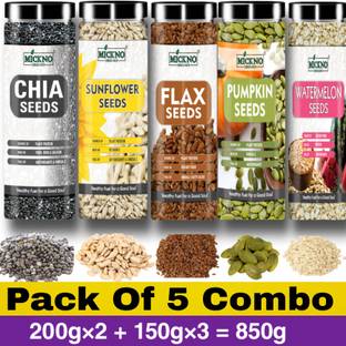 mickno organics Chia seeds flax seeds pumpkin seeds sunflower seeds watermelon seeds combo pack organic raw eating weightloss Pumpkin Seeds