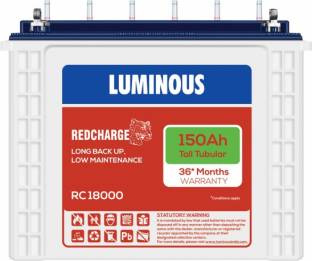 LUMINOUS RedCharge RC18000 150Ampere per hours(Ah) Tall Tubular Battery Tubular Inverter Battery