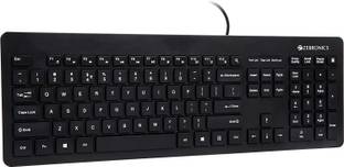 ZEBRONICS ZEB-K4000M USB Wired Keyboard with 107 Keys, Silent Operation, Chiclet Keypad, Multimedia Keys, Gold Plated Wired USB Standard Desktop Keyboard Compatible with Desktop, Laptop, Mac